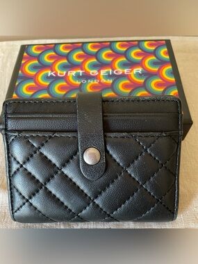 “Kurt Geiger London” Black Leather Mini Wallet/Card Holder